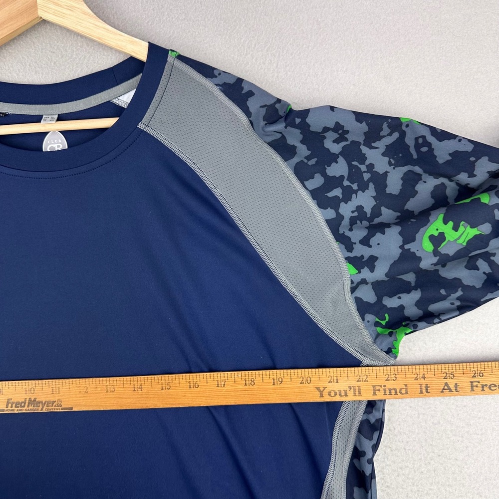 Club Ride T-Shirt Mens XL Blue Long Sleeve Performance Cycling Camo MTB Racing - Picture 7 of 9